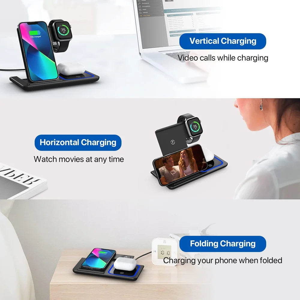 Charger – Base inalámbrica 15W plegable 3 en 1