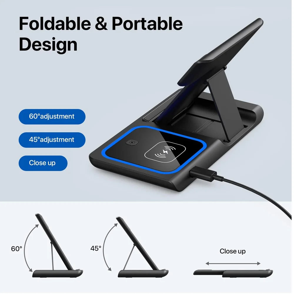 Charger – Base inalámbrica 15W plegable 3 en 1